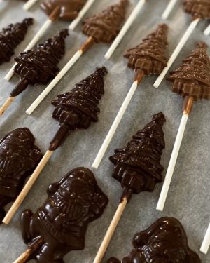 Sucettes de Noël en chocolat