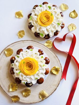 Saint Honoré mangue & fruit de la passion en exclusivité pour le weekend de la saint Valentin